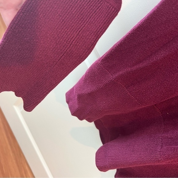 Tome NYC Burgundy Merino Cut Out Turtleneck Sweater - Picture 5 of 16
